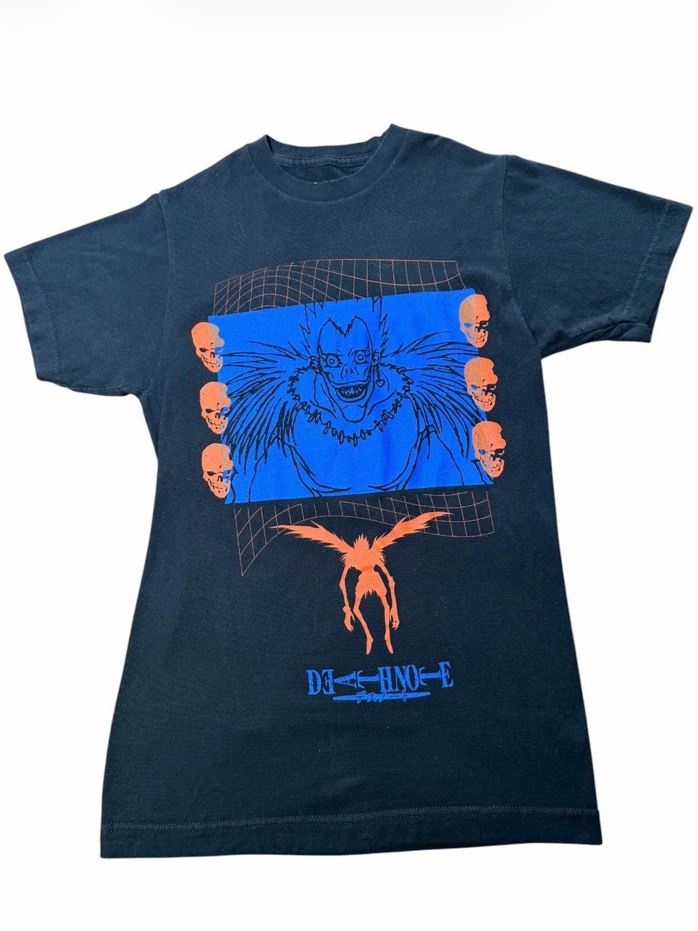 Death Note Ryuk T-Shirt - XS - Blue & Orange Anime Print 100% Cotton